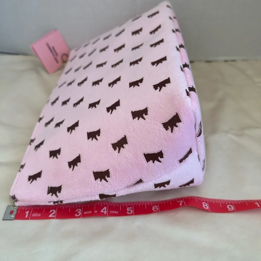 Juicy Couture Pink Crown-Embellished Clutch Cosmetics bag